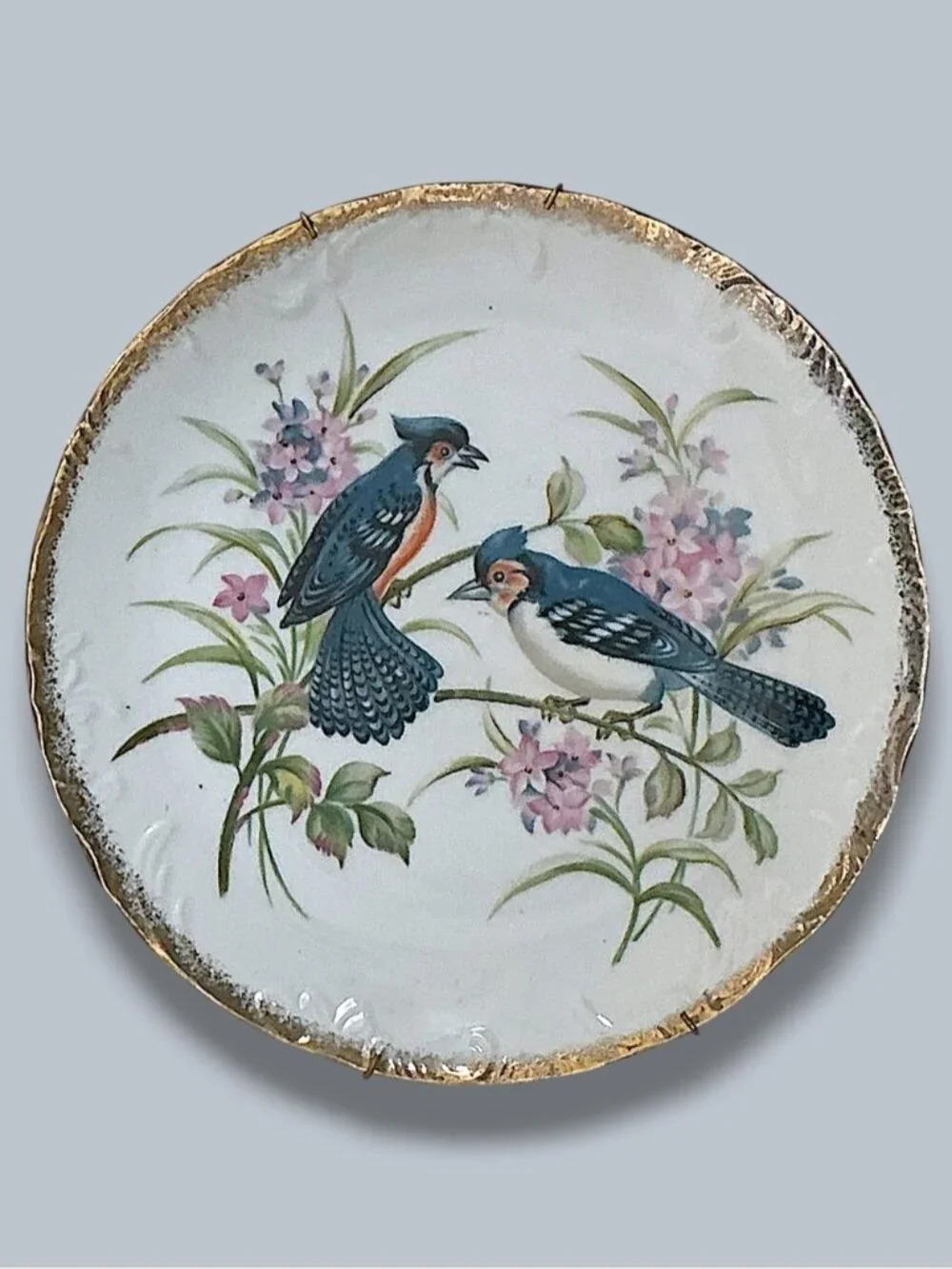 Japan Blue Birds Collector Plate Porcelain 8.25” Vtg Mid Century Modern 1960’s - Picture 4 of 13